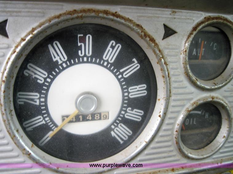 image for item 3161 1969 Ford 750 truck with utility equipment bed and hydraulic drill