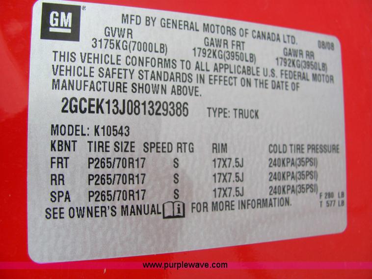 image for item 6984 2008 Chevrolet Silverado 1500LT pickup truck