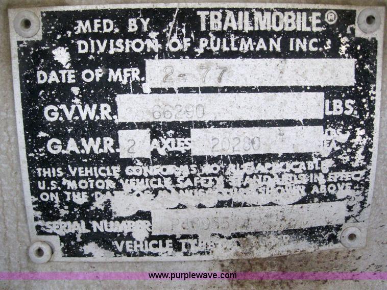 image for item 6160 1977 Trailmobile aluminum tanker trailer