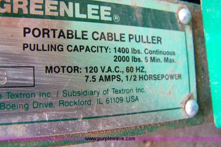 image for item 7306 2001 Greenlee portable cable puller