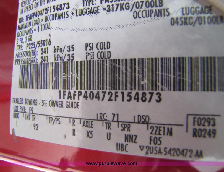 image for item 2396 2002 Ford Mustang