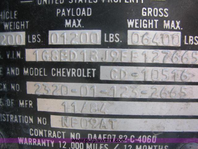 image for item 2579 1985 Chevrolet D10 Military Blazer