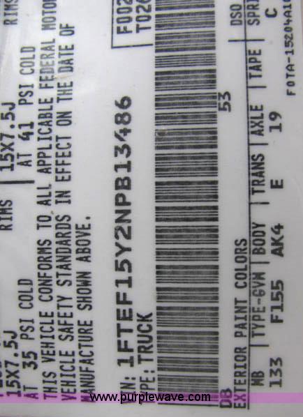 image for item 2588 1992 Ford F150 pickup truck