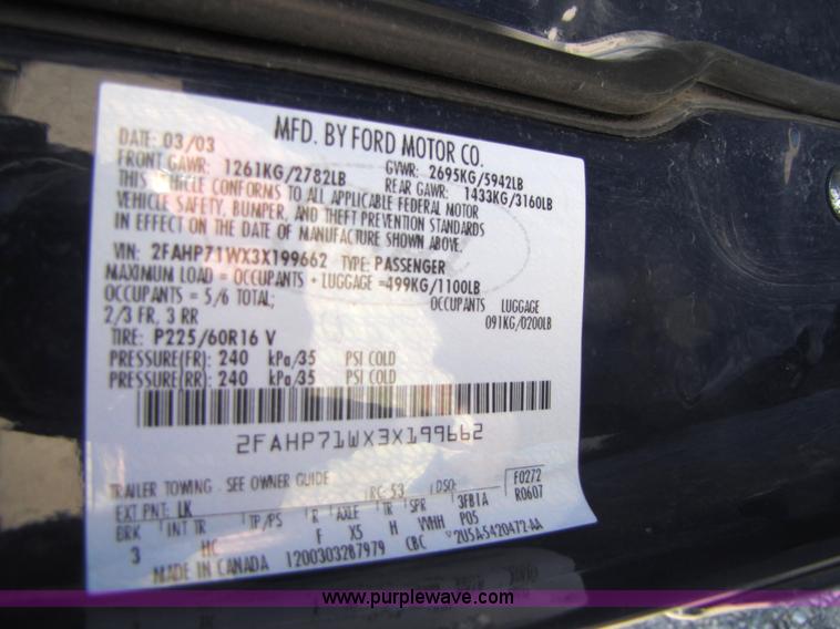 image for item 4665 2003 Ford Crown Victoria Police Interceptor