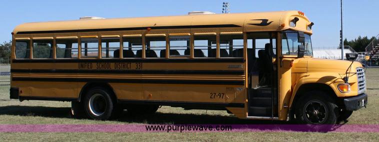 image for item 6329 1997 Ford B800 Blue Bird 59 passenger bus