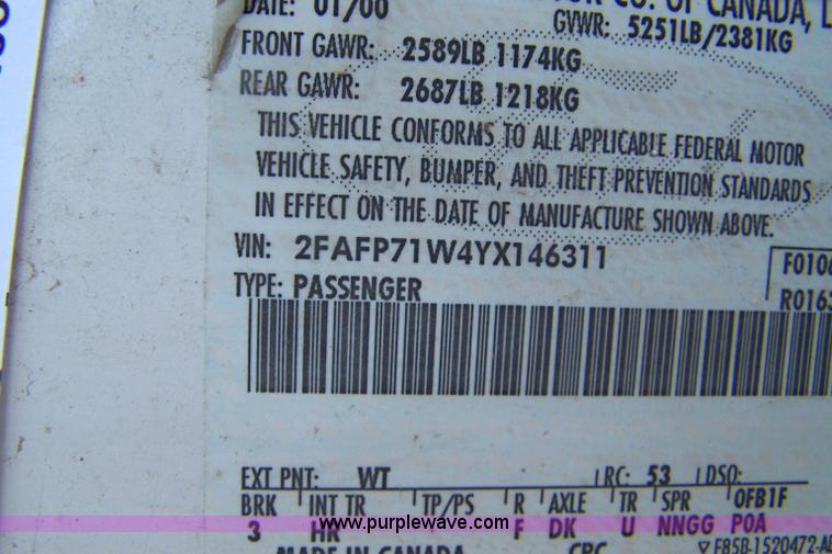 image for item 7291 2004 Ford Crown Victoria Police Interceptor