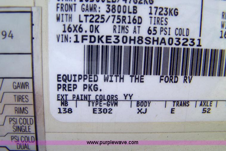 image for item 7292 1995 Ford E350 transit bus