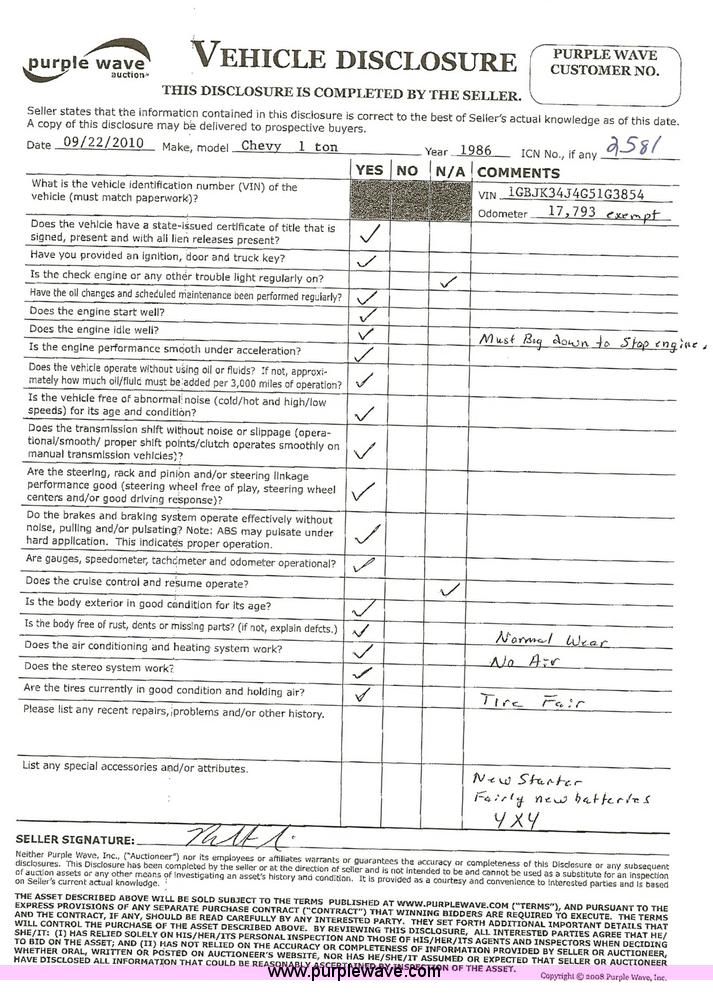 image for item 2581 1986 Chevrolet K30 Custom Deluxe