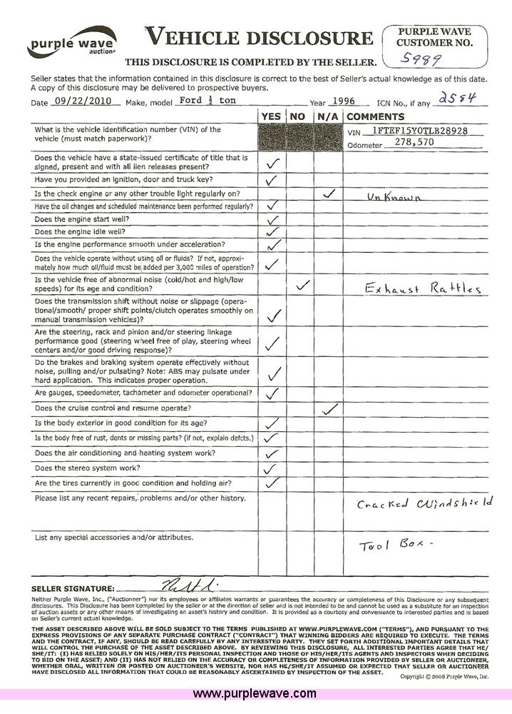 image for item 2584 1996 Ford F150