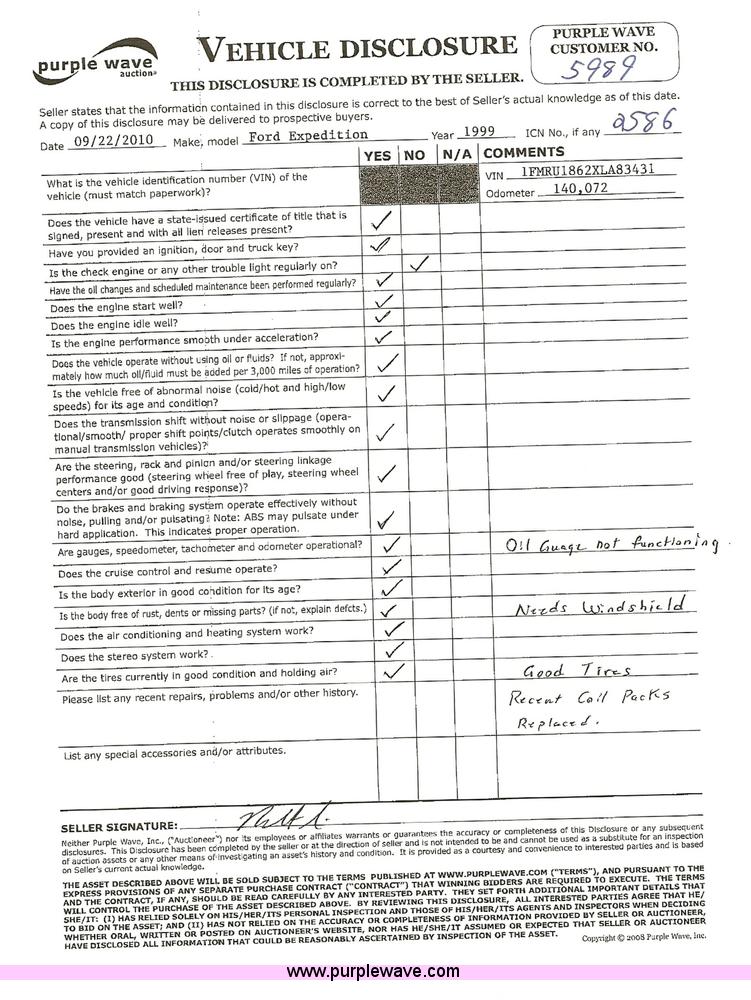 image for item 2586 1999 Ford Expedition