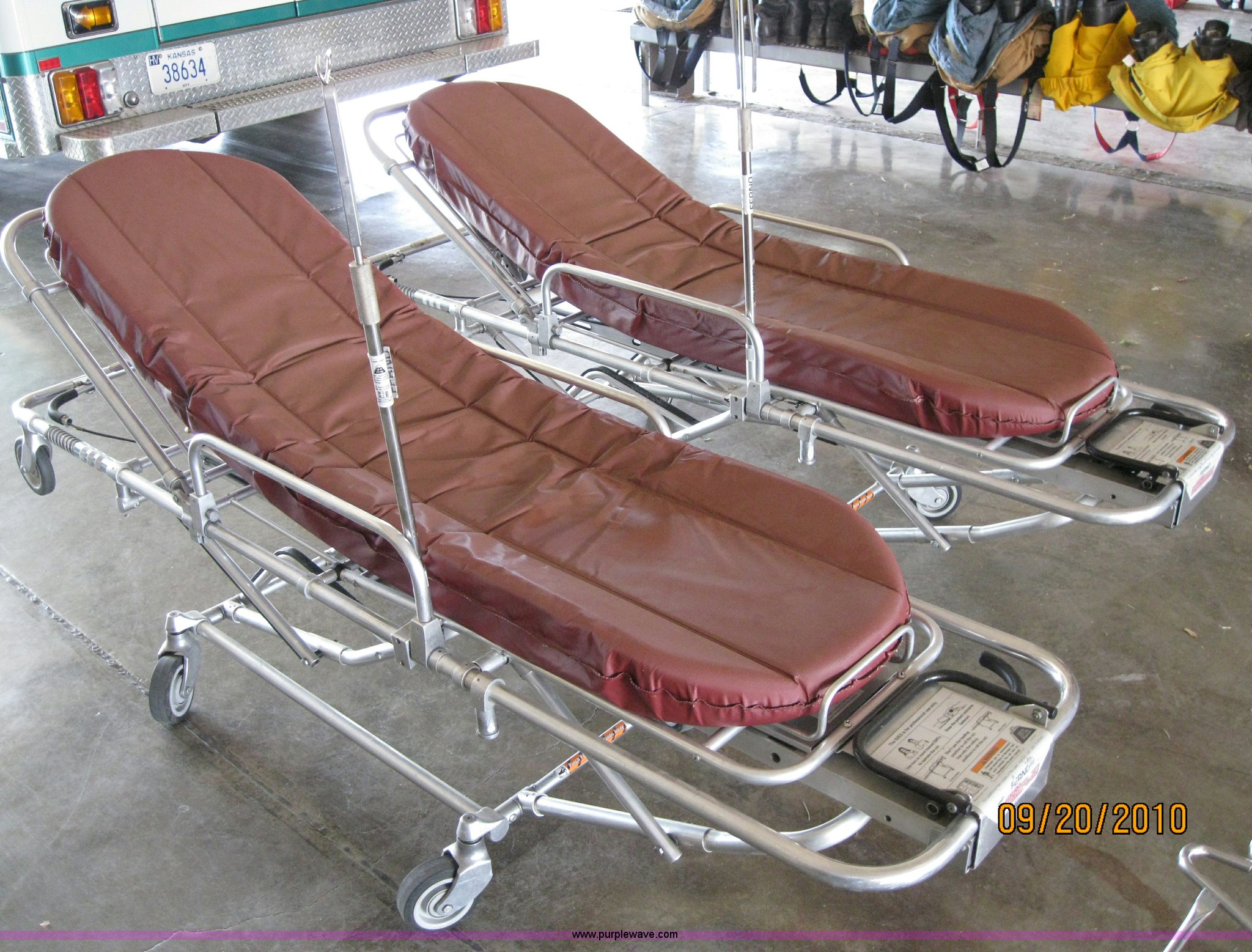 (2) Ferno Washington 93ES Squadmate ambulance cots with mounting hardware in Hesston, KS Item