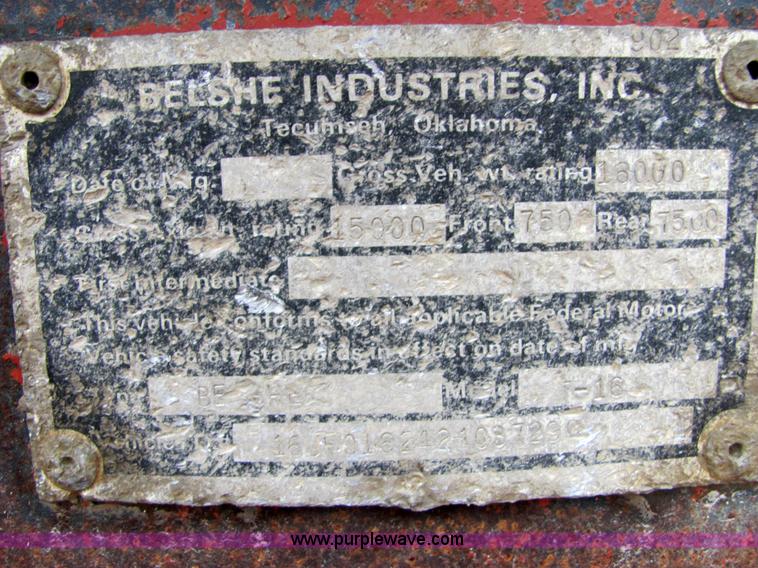 image for item 4862 2002 Bleshe T-16 18' equipment trailer