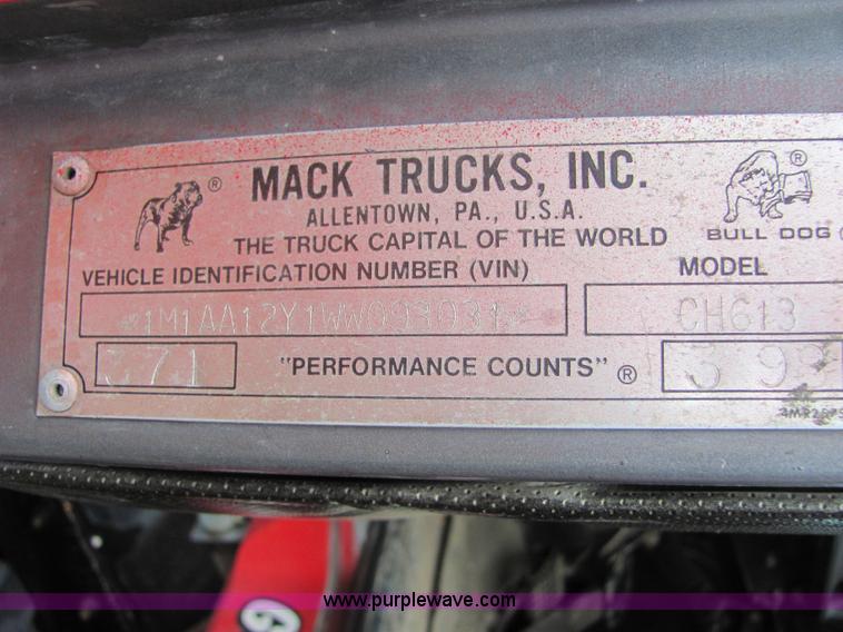 image for item 4865 1998 Mack CH613 Maxi Cruise dump truck