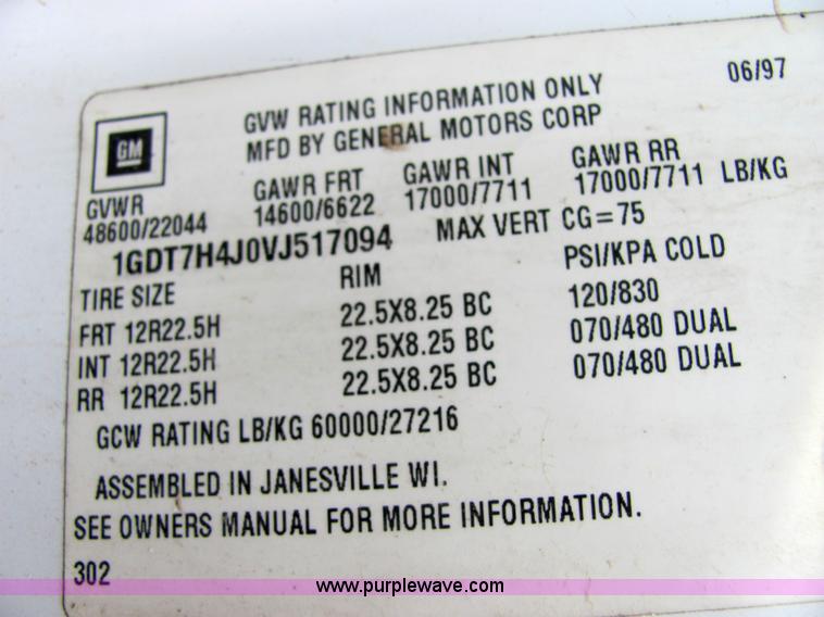 image for item 4869 1997 GMC C8500 boom lift truck