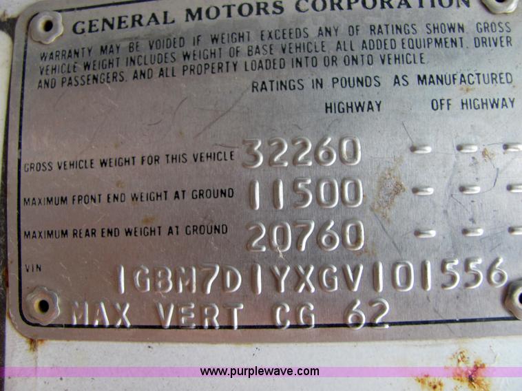 image for item 4870 1986 Chevrolet Kodiak C70 boom truck