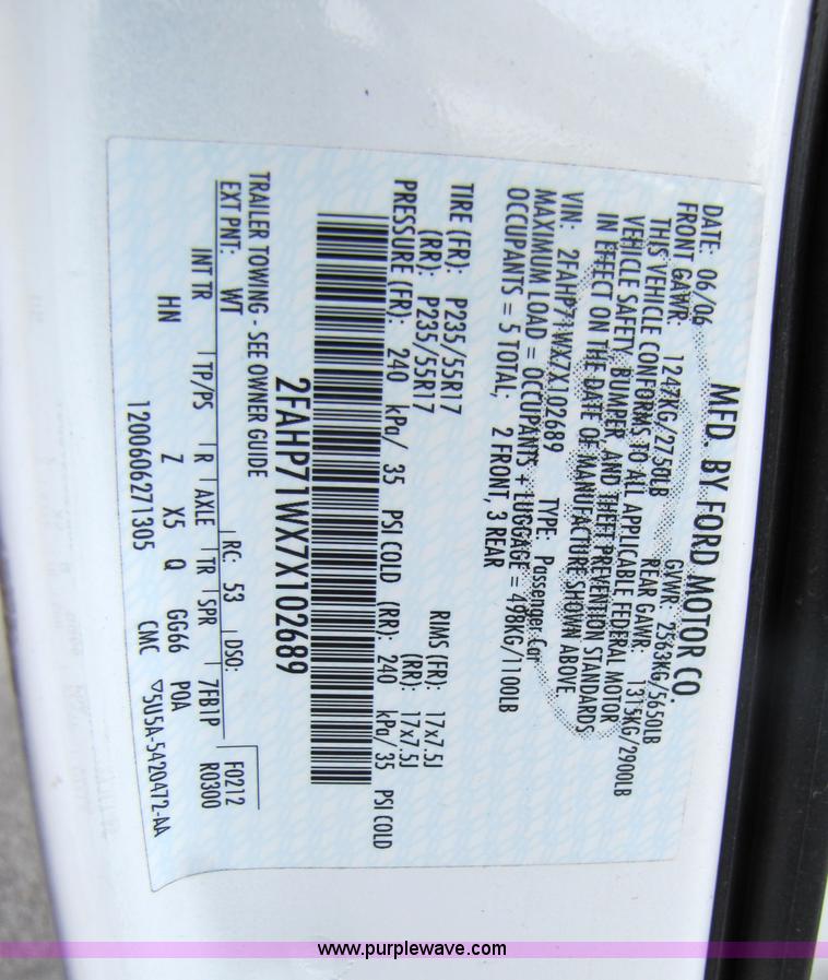 image for item 5254 2007 Ford Crown Victoria Police Interceptor sedan