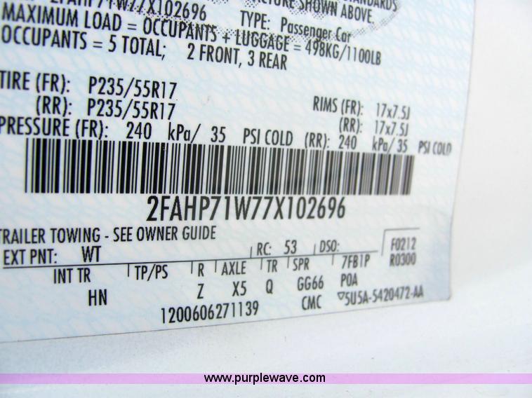 image for item 6269 2007 Ford Crown Victoria Police Interceptor