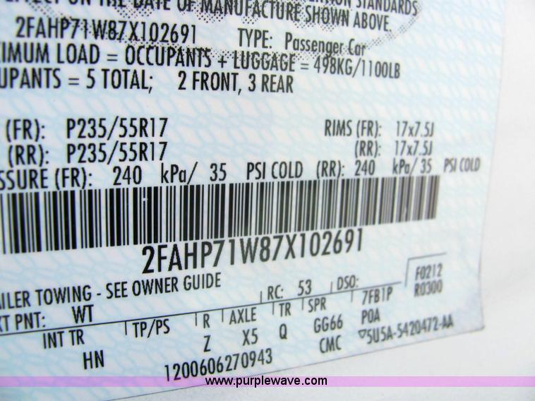 image for item 6271 2007 Ford Crown Victoria Police Interceptor