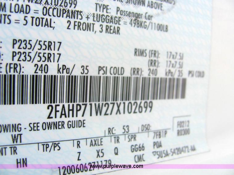 image for item 6272 2007 Ford Crown Victoria Police Interceptor