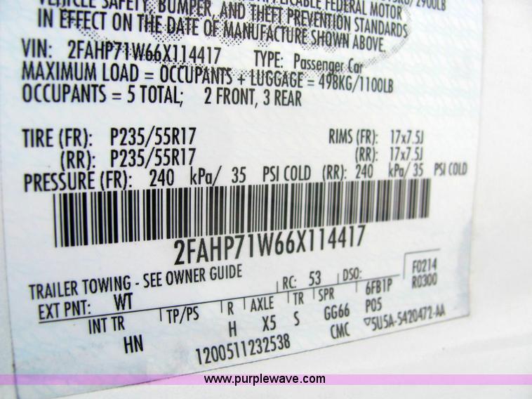 image for item 6277 2006 Ford Crown Victoria Police Interceptor