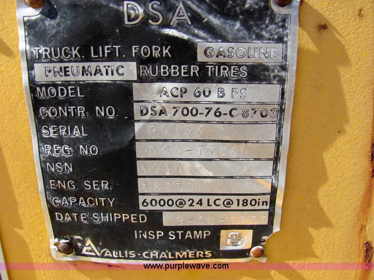 image for item 2455 Allis Chalmers ACP60BPS forklift