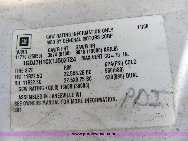 image for item 2476 2001 GMC C6500 Hercules box truck