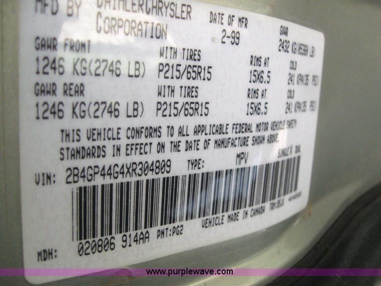 image for item 3022 1999 Dodge Grand Caravan