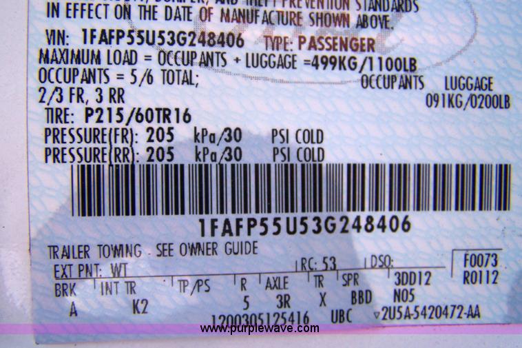 image for item 7364 2003 Ford Taurus SES