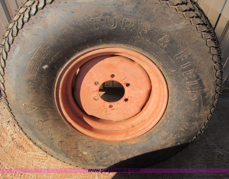 image for item 3457 (2) new 13.6-16 turf tires on rims