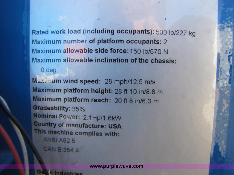 image for item 5276 2005 Genie Z-30/20N-RJ electric articulating boom lift