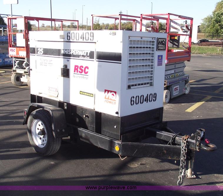 image for item 5953 Multiquip Whisperwatt 25kw tow-able generator