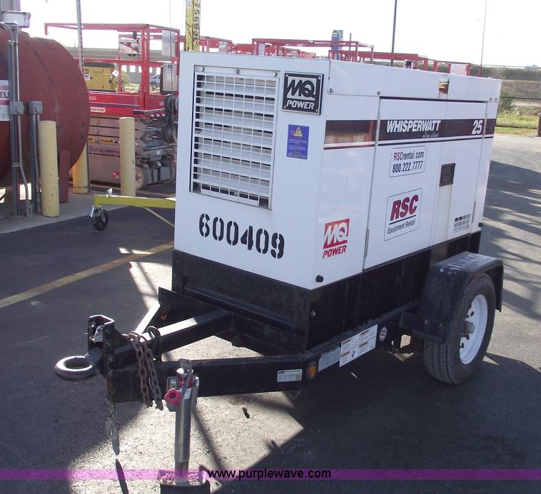 image for item 5953 Multiquip Whisperwatt 25kw tow-able generator