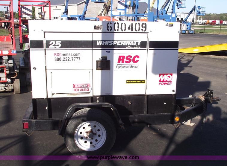 image for item 5953 Multiquip Whisperwatt 25kw tow-able generator