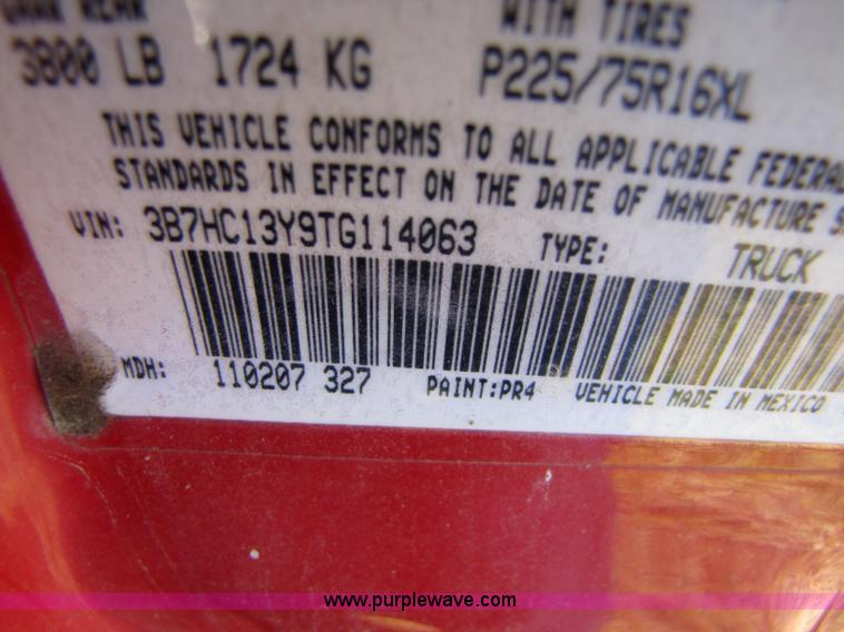 image for item 5156 1996 Dodge Ram 1500 pickup truck