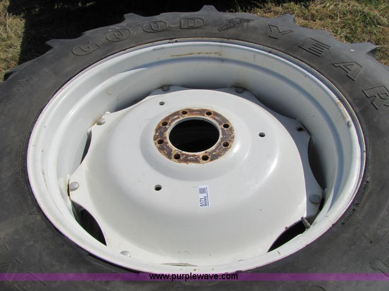 image for item 5171 18.4-34 tires on eight bolt wheels