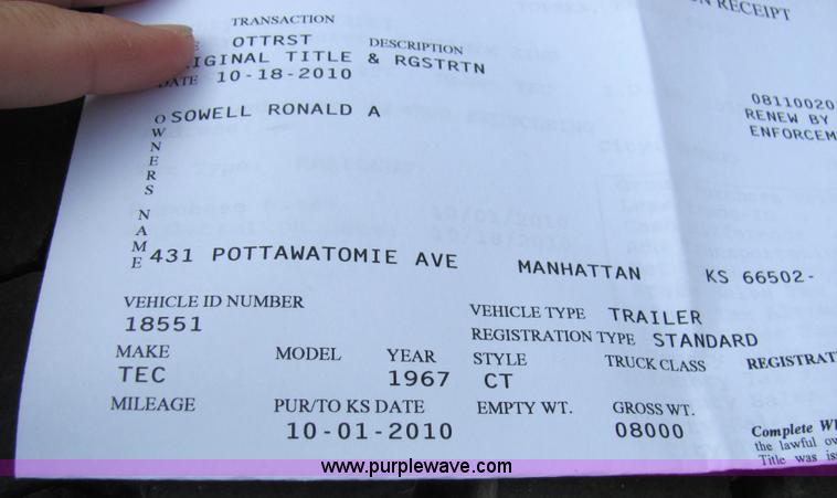 image for item 2104 1967 TEC 24' aluminum dump bed trailer