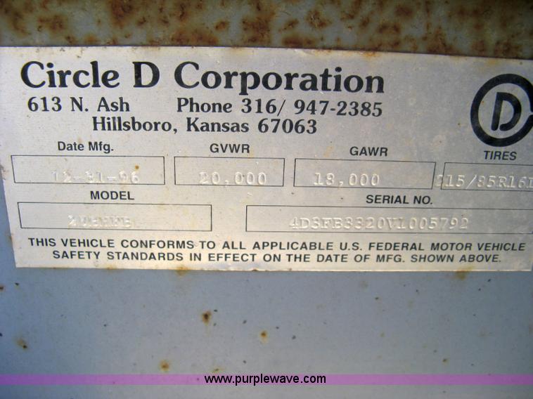 image for item 8041 1997 Circle D 25BHFB dual tandem axle flatbed trailer