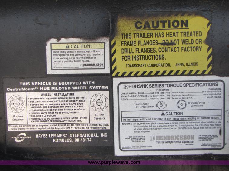 image for item 3454 2002 Transcraft TL2000 48' flatbed trailer