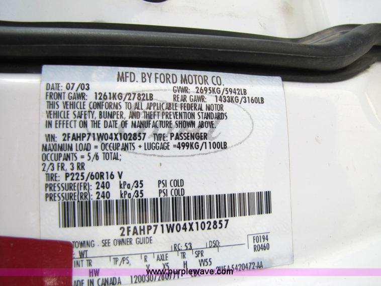 image for item 4667 2004 Ford Crown Victoria Police Interceptor