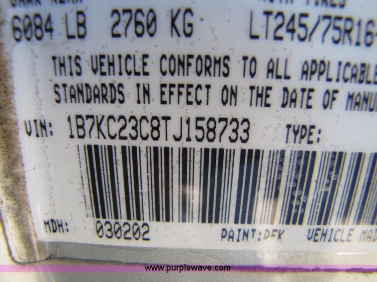 image for item 5180 1996 Dodge Ram 2500 pickup truck