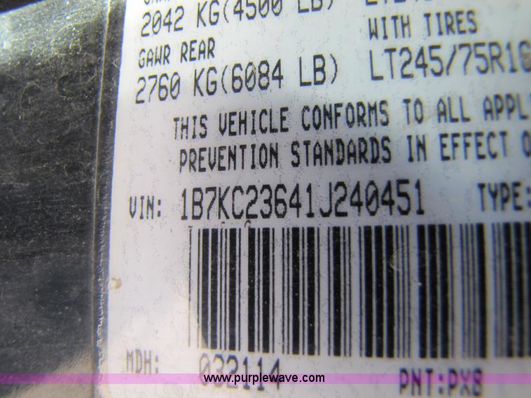 image for item 5181 2001 Dodge Ram 2500 Quad pickup truck