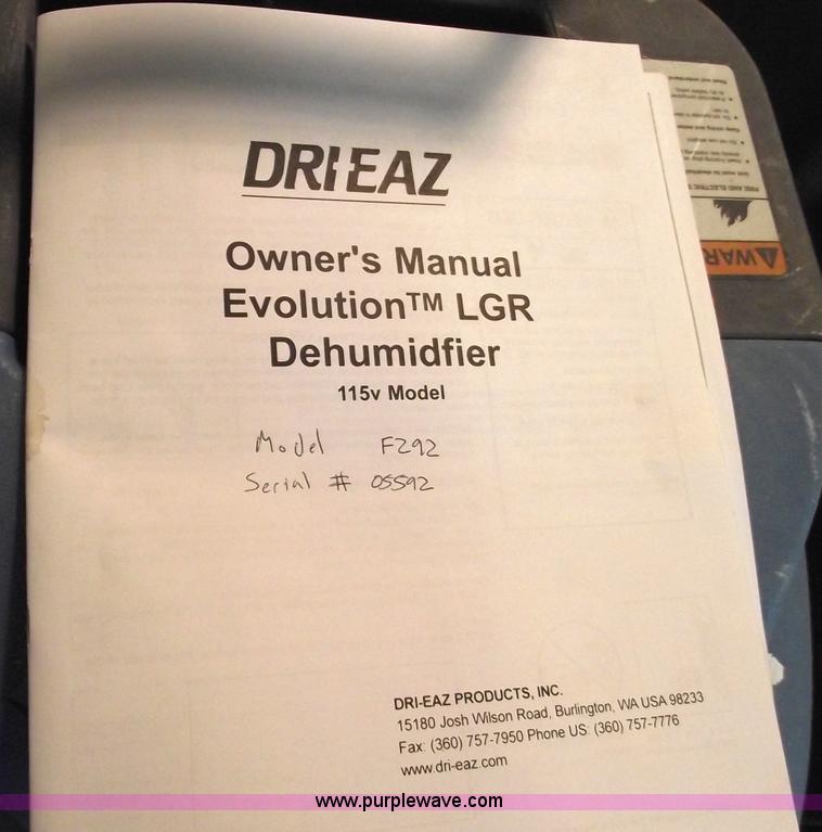 image for item 5887 (3) Drieaz Evolution LGR dehumidifier