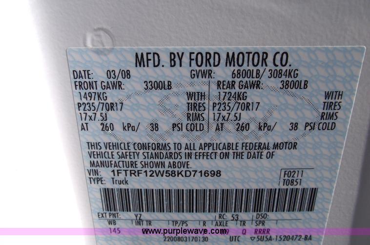 image for item 5916 2008 Ford F150 pickup truck