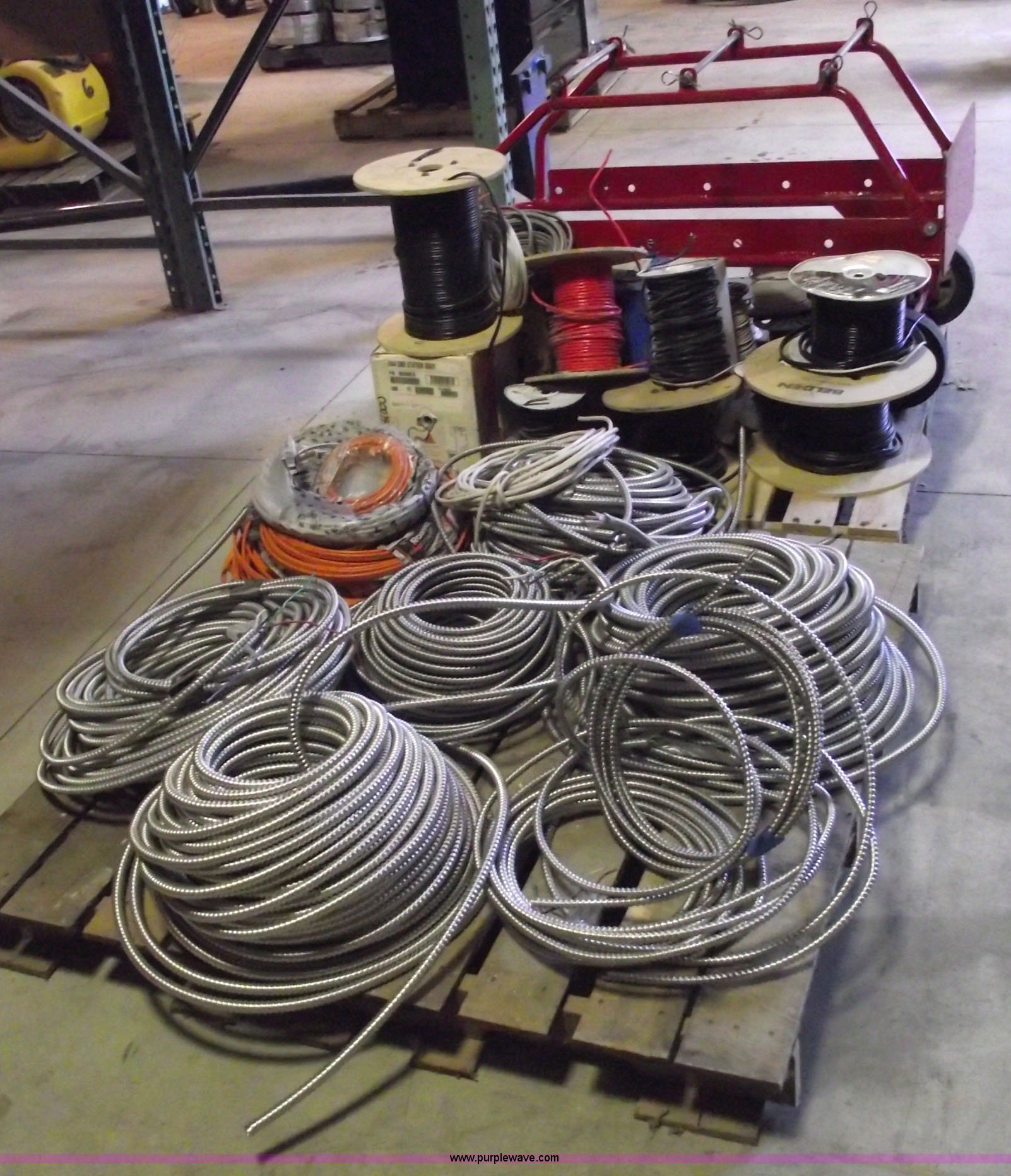 (2) pallets of assorted wires in Kansas City, KS Item 5896 sold Purple Wave
