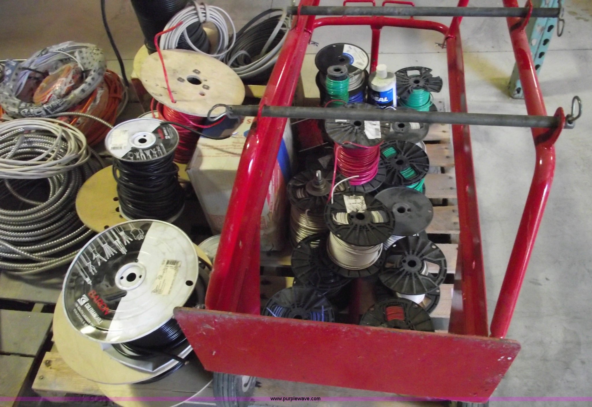 (2) pallets of assorted wires in Kansas City, KS Item 5896 sold Purple Wave