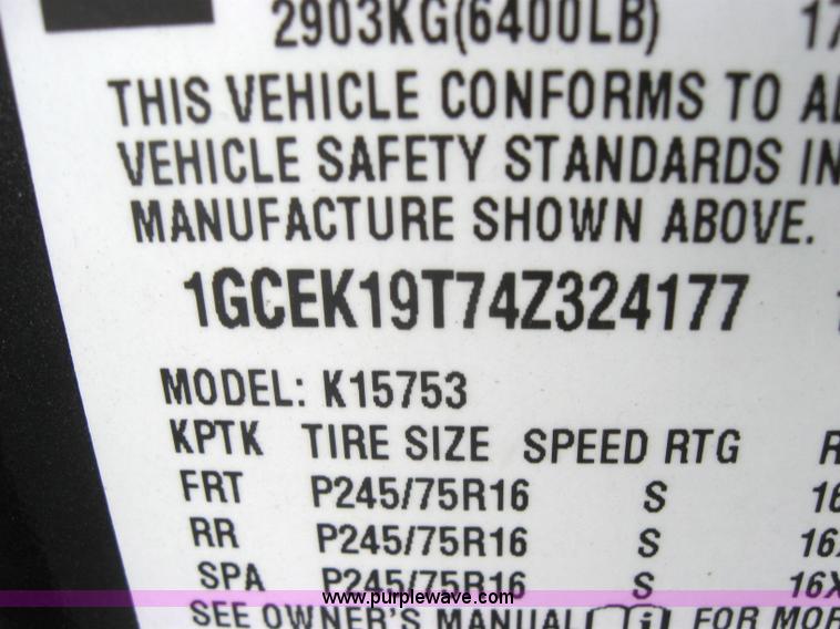 image for item 5216 2004 Chevrolet K1500 Silverado extended cab pickup truck