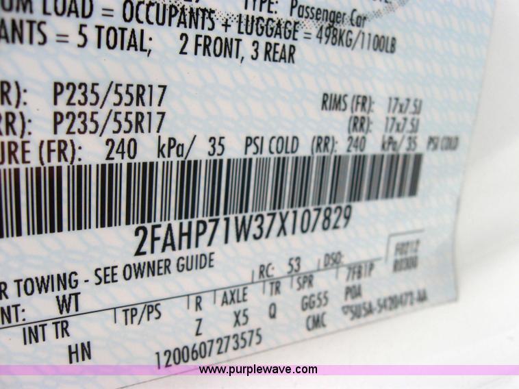 image for item 5232 2007 Ford Crown Victoria Police Interceptor