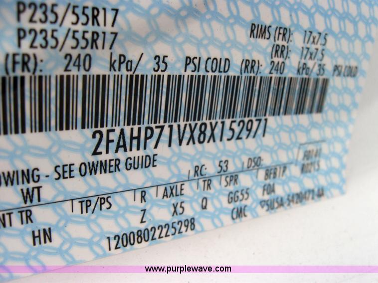 image for item 5233 2008 Ford Crown Victoria Police Interceptor