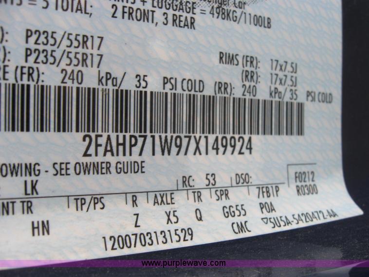 image for item 5234 2007 Ford Crown Victoria Police Interceptor