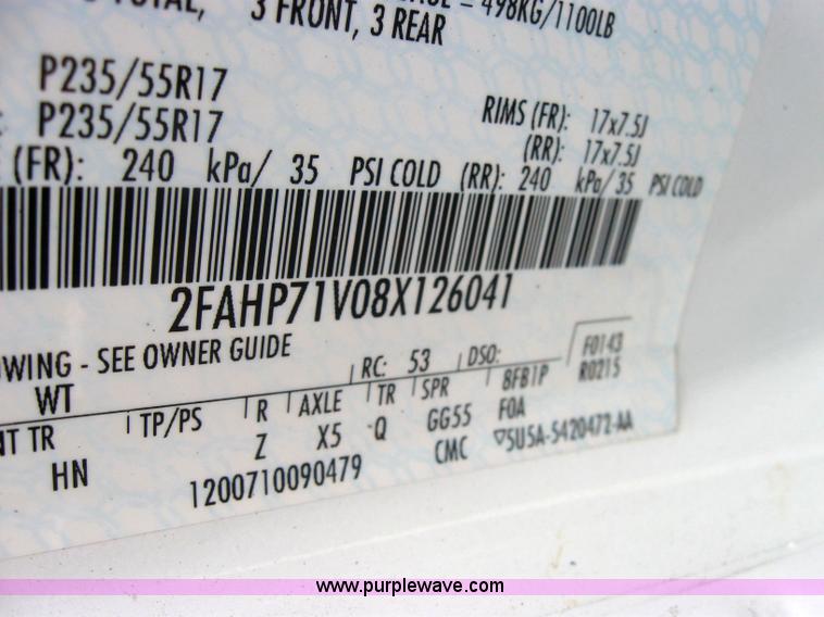 image for item 5237 2008 Ford Crown Victoria Police Interceptor